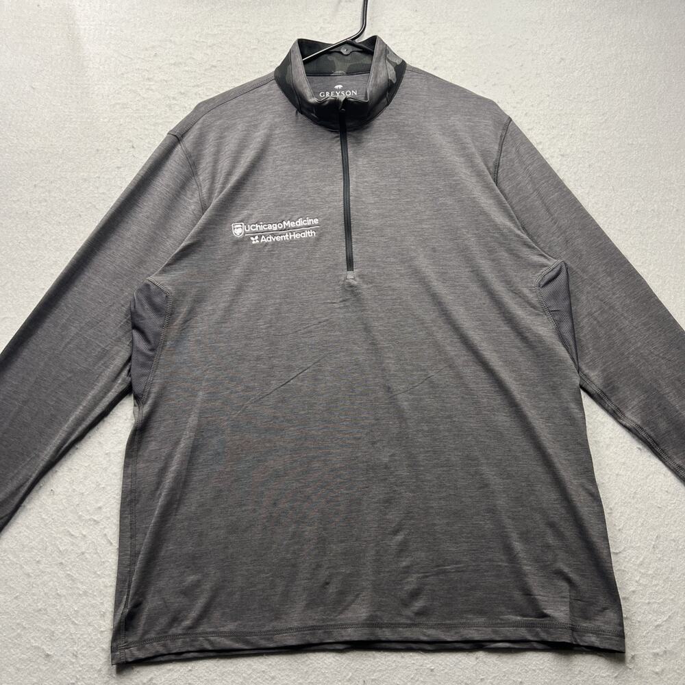 Greyson Performance 1/4 Zip Men's L Gray Lightweight Fabric Golf Brrr Wicking